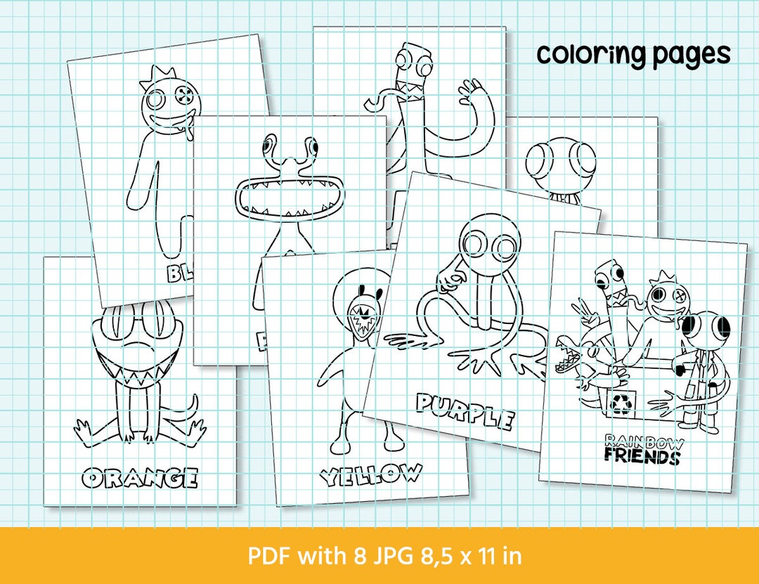 Rainbow Friends Roblox coloring pages in 2023