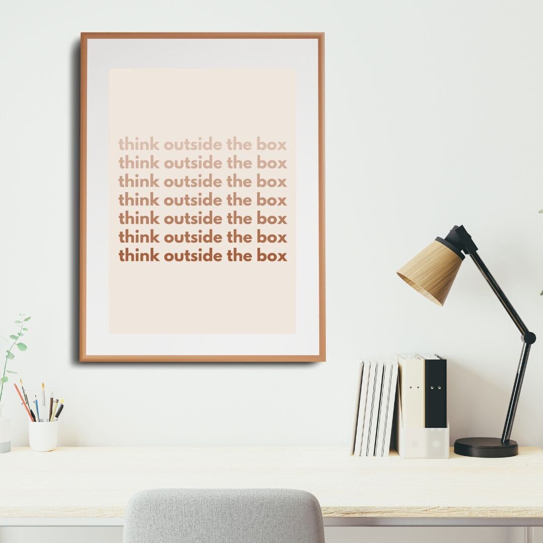Think Outside the Box Digital Download Dorm Room Quotes Wall Art - Etsy