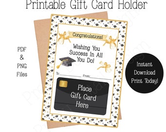 Printable Graduation Gift Card Holder, Gift For Graduation, Instant Download, Gift For Him, Gift For Her, Greeting Card, Party Supplies