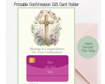 Confirmation Card, Printable Card Holy Sacrament, Confirmation gift, Card, On Your Confirmation, digital download card, pdf  & png file