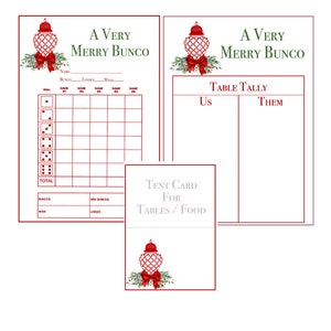 Printable Bunco Bundle Christmas Bunco Scorecard, Chinoiserie Score ...