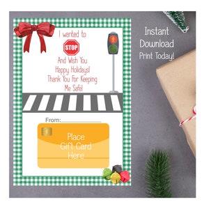 PRINTABLE Crossing Guard Christmas, Gift Card Holder, Gift for Crossing Guard, Guard Appreciation, Gift From Student, Instant Download