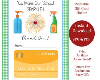 Custodian Appreciation Card, School Custodian Gift Card, Gift For School Cleaning Staff, Appreciation Gift , Thank You School Gift Card