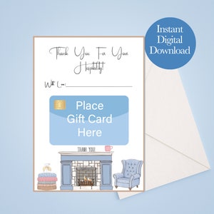 Titulaire de la carte-cadeau de remerciement d'hôtesse, merci pour votre hospitalité, cadeau d'hôtesse, porte-carte de remerciement de l'invité de la maison