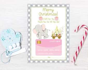 Printable Christmas Gift Card Holder, Holiday Thank You (PDF)
