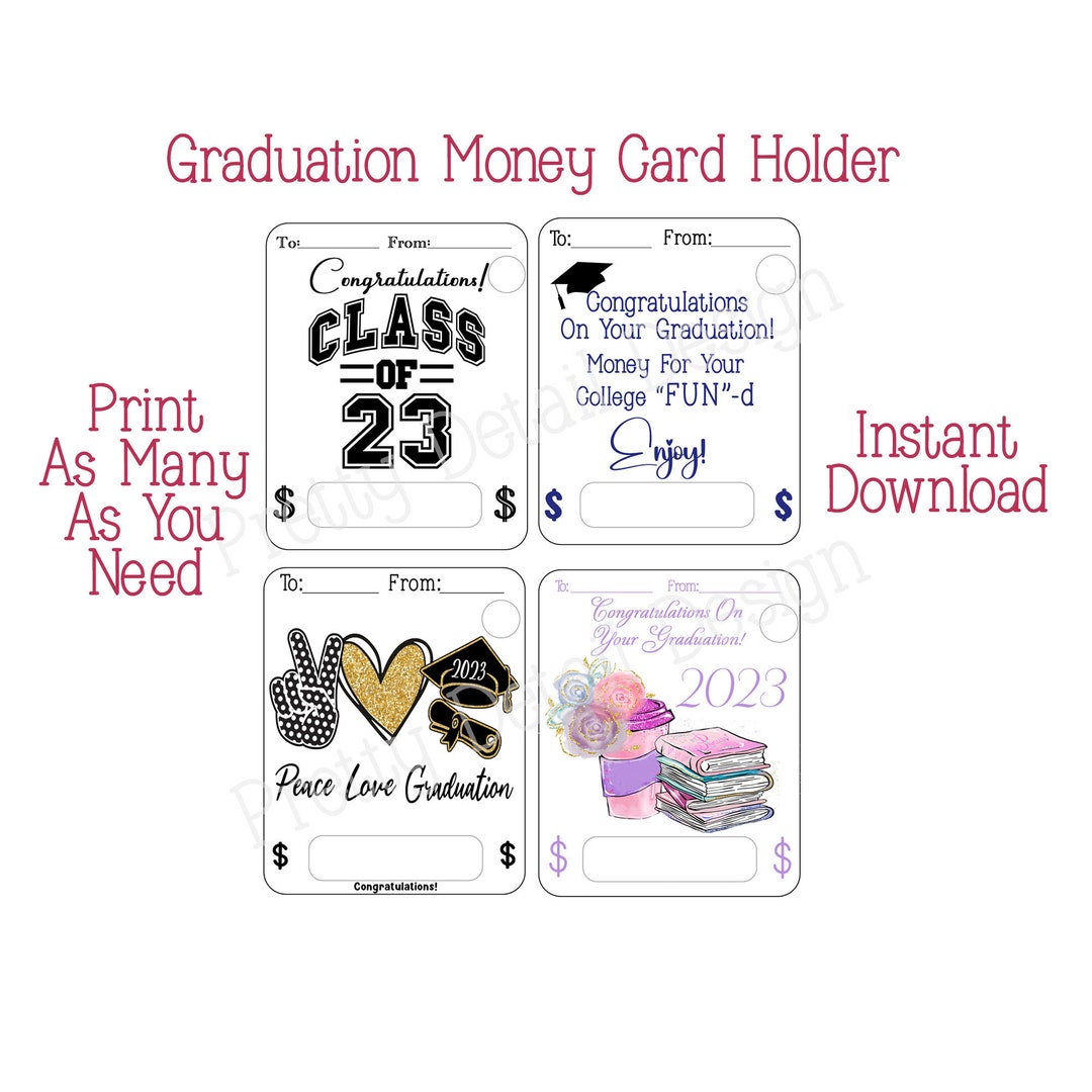 Graduation Money Card Holders, Printable Grad Money Cards, Graduation