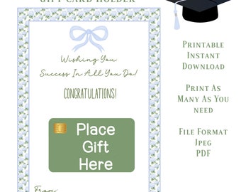 Printable Graduation Gift Card Holder, Cottagecore Graduation Gift, Grandmillennial Card, Love Shack Inspired Gift Card, Preppy Graduation