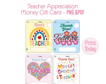 Teacher Printable Money Card, Teacher Money Card Holders, Print Then Cut Lip Balm Money Cards, Teacher Gift Card Holders, Teacher Thank You