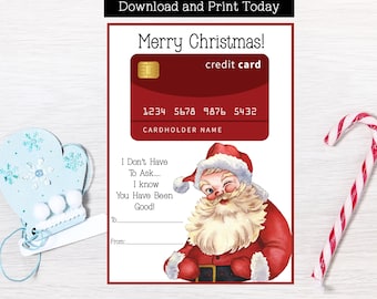Printable Santa Christmas Gift Card Holder (PDF Download)