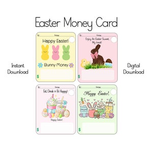 Carta denaro di Pasqua PDF, Carta regalo di Pasqua, Riempitore di cestino di Pasqua, Porta carte di denaro, Riempitore di cestino di Pasqua, Carte regalo, Cesto di Pasqua, PDF
