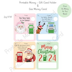 Kerstgeldkaarthouder, afdrukbare instant download, jpg en pdf, geldkaart, gasgeld, cadeaukaarthouder, geldkaart, cadeau voor tieners