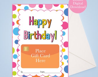 Happy Birthday Gift Card Holder Giftcard Holder From Group Office Scho –  Rainy Lain Designs LLC