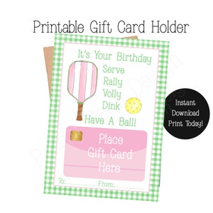 Printable Pickleball Birthday Gift Card Holder, Pickleball Gift, Gift For Pickleball Player, Pickleball, Pickleball Birthday Gift, Birthday