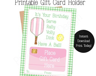 Printable Pickleball Birthday Gift Card Holder, Pickleball Gift, Gift For Pickleball Player, Pickleball, Pickleball Birthday Gift, Birthday
