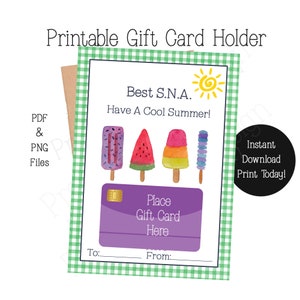 Imprimible S. N. A. Titular de la tarjeta de regalo de agradecimiento, Regalo para asistente de necesidades especiales, Regalo SNA, Regalo de estudiante, Regalo para SNA
