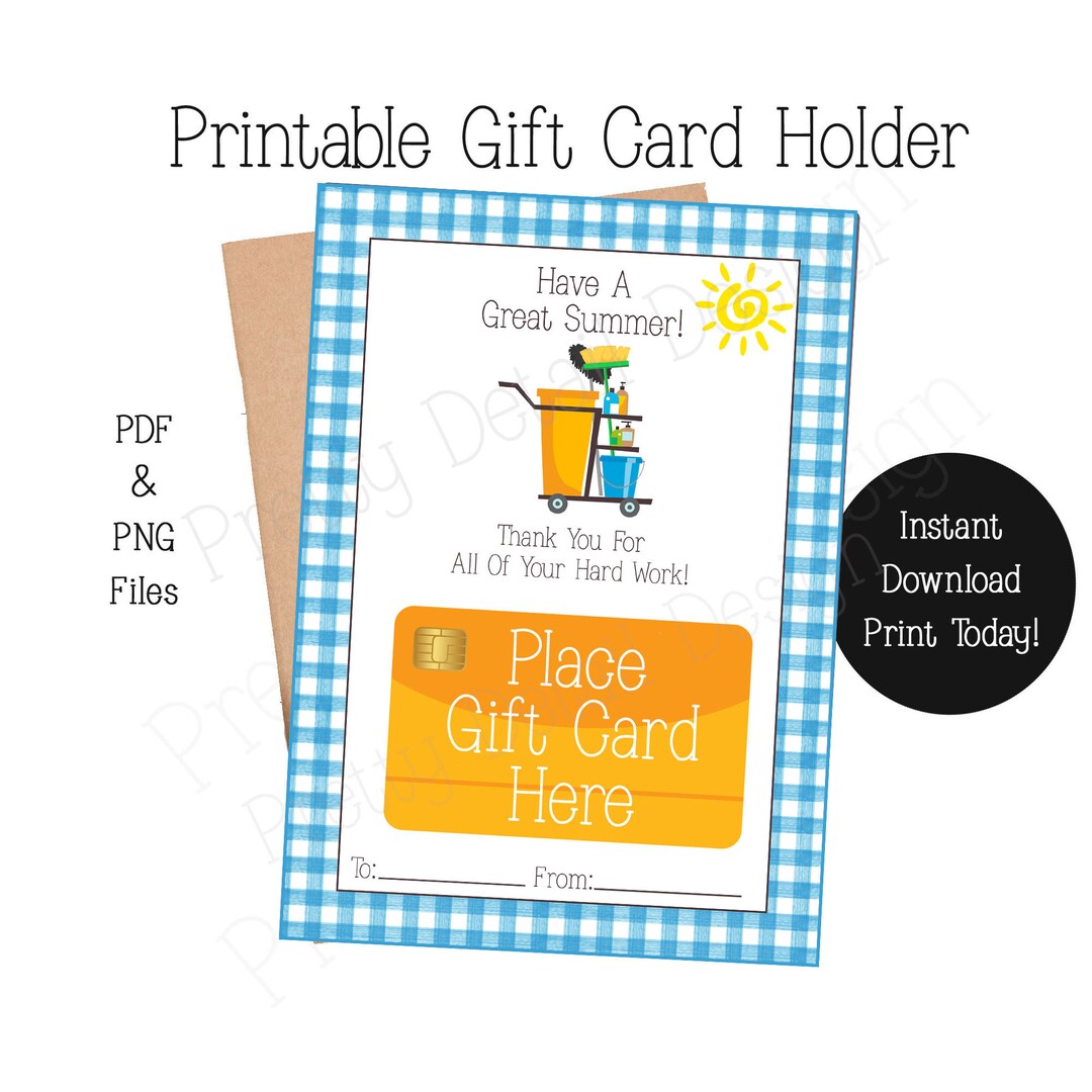 Custodian Thank You Gift Card Holder, Gift for Custodian, Custodian Appreciation, Gift From