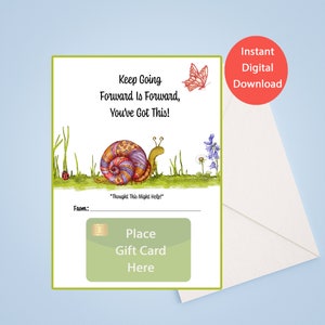 Escargot, Porte-cartes d'encouragement, Vous l'avez offert, Carte de soutien, Cadeau humoristique vous y arriverez, Amusant pour aller de l'avant ou de l'avant