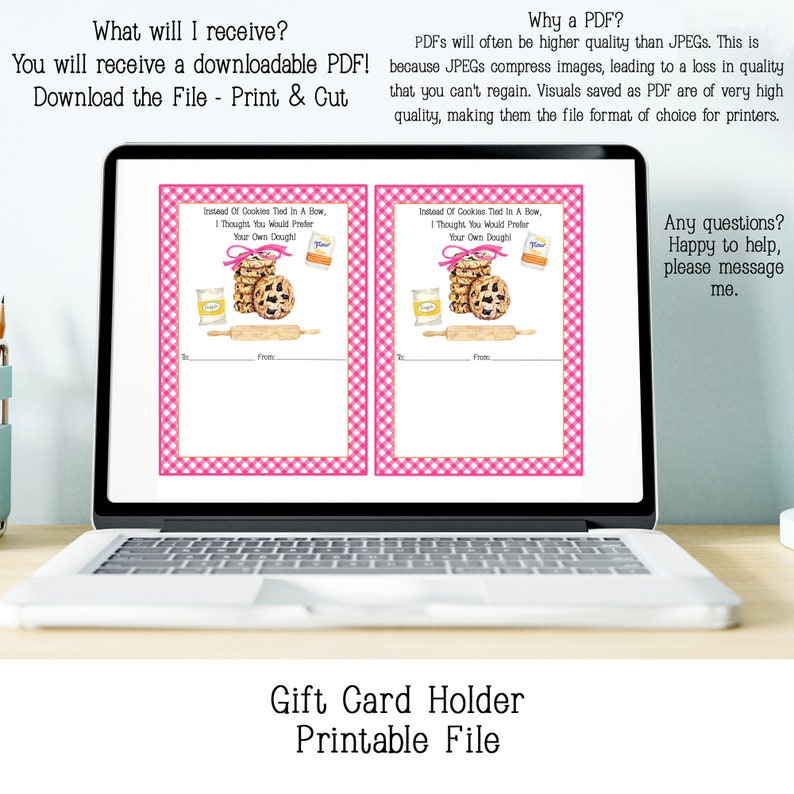 Printable Gift Card Holder Thank You Gift Card Holder Money Etsy