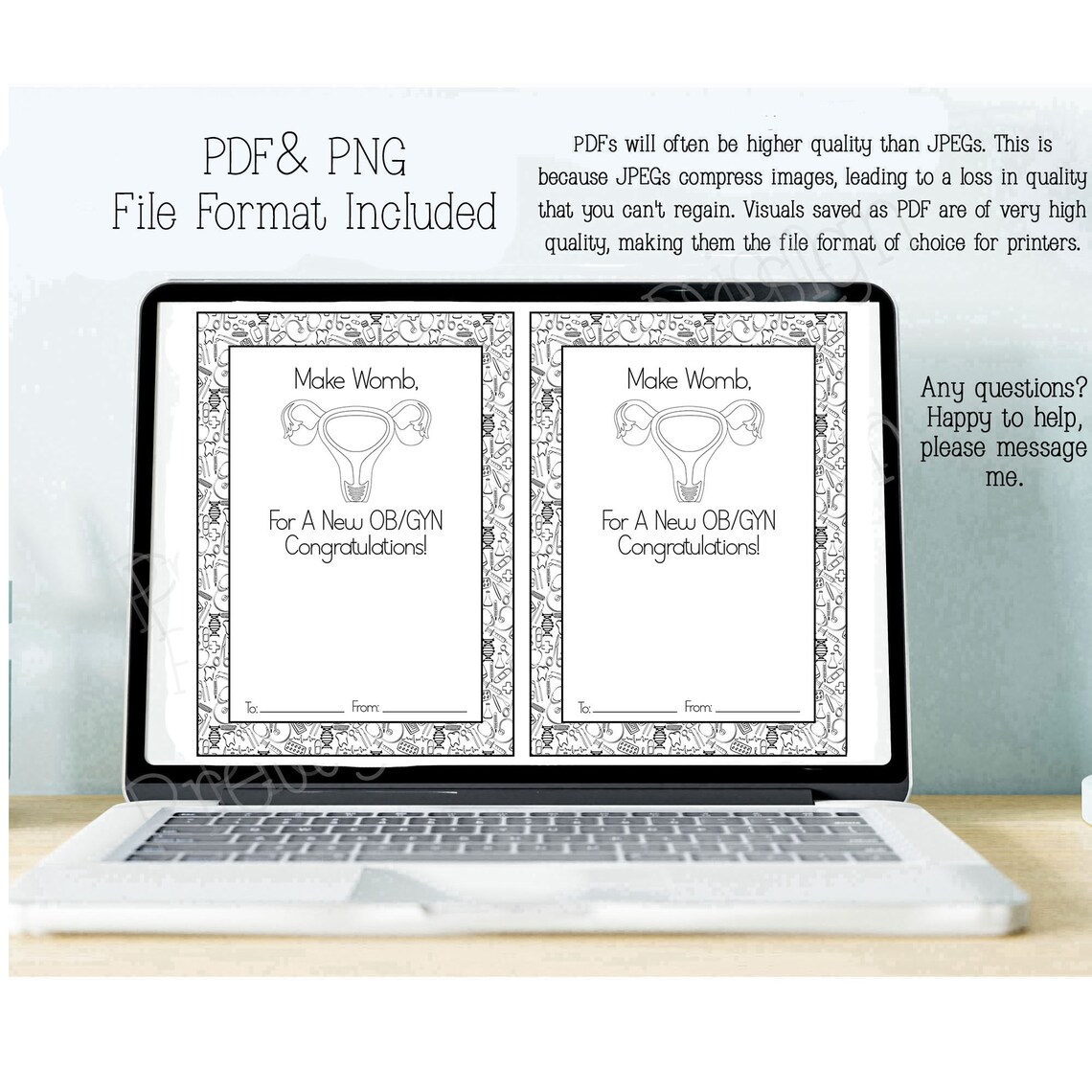 Printable Doctor Graduation Card, New Doctor Gift, OBY/GYN Doctor Gift ...