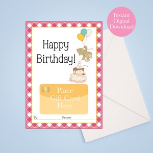 Birthday Gift Card Holder, Instant Download, Birthday Party Gifts, Gift Card Holder, Birthday Gift, INSTANT DOWNLOAD, Colorful Card Holder