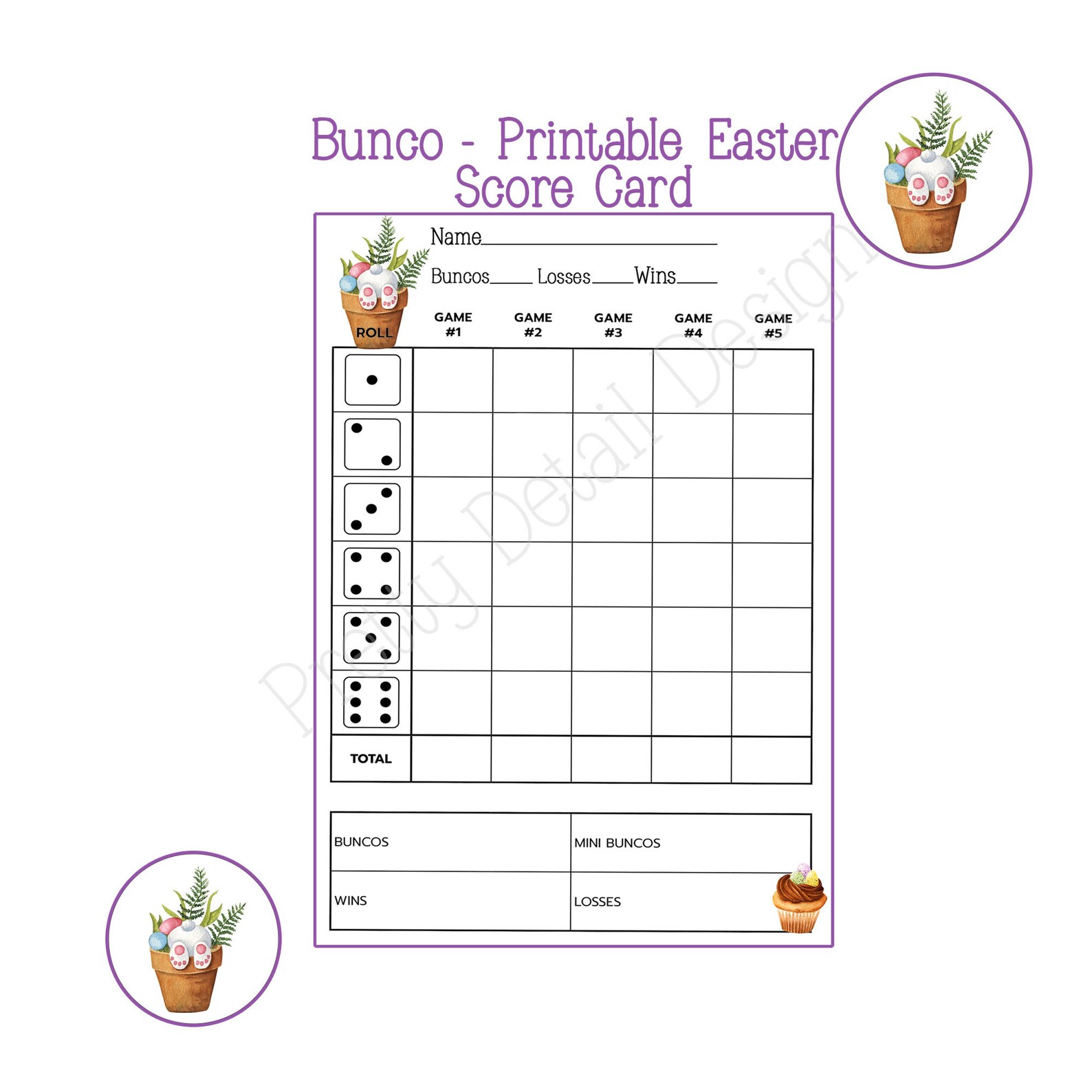 Easter Bunco BUNDLE Bunco Scorecards, Tally Sheets, Table Numbers ...