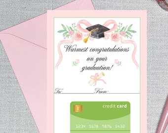 Printable 2024 Coquette Graduation Card, Pink Bow Graduation Card, Graduation Card For Girls, High Schoo, College Graduation Card, Pink Grad