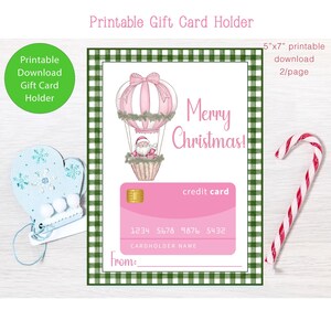 Porte-cartes cadeau de Noël, Pour enseignant, Baby-sitter, Garderie, Ami, Version imprimable à télécharger, Pour un café, Maquillage, Nourriture, Spa, Carte-cadeau BCBG
