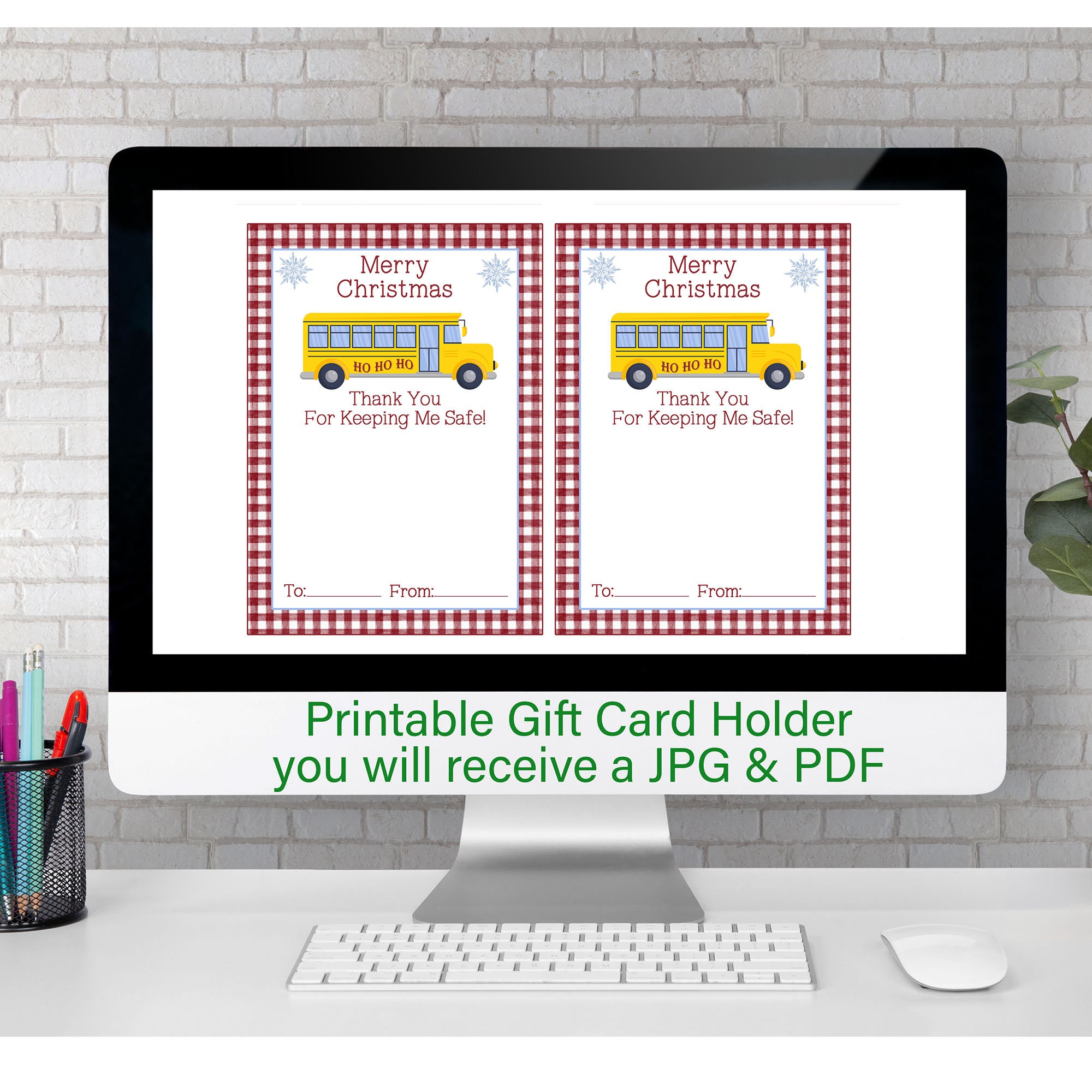 PRINTABLE Bus Driver Christmas Gift Card Holder Gift for Bus - Etsy