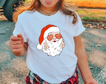 Kids Christmas Tee, Cool Santa Shirt, Vintage Santa, Unisex Kids Christmas Shirt, Mommy & Me Shirt