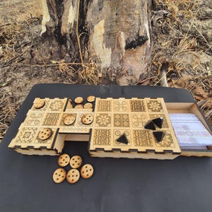 The Royal Game Of UR with inbuilt Draw- Laser cut and 3d Printed In the Australian Outback