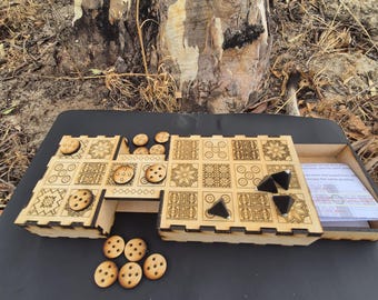 The Royal Game Of UR with inbuilt Draw- Laser cut and 3d Printed In the Australian Outback