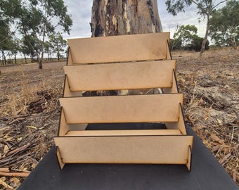 A4 Tiered Display Stand - Flatpack 3 Shelf - Retail/Card/Jeweler/Craft Display