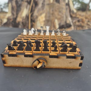 Juego de ajedrez 100 % madera - Juego de ajedrez portátil para viajeros - Fabricado en Australia.