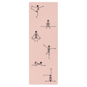 Skeleton Doing Yoga Non-Slip Floor Exercise Mat