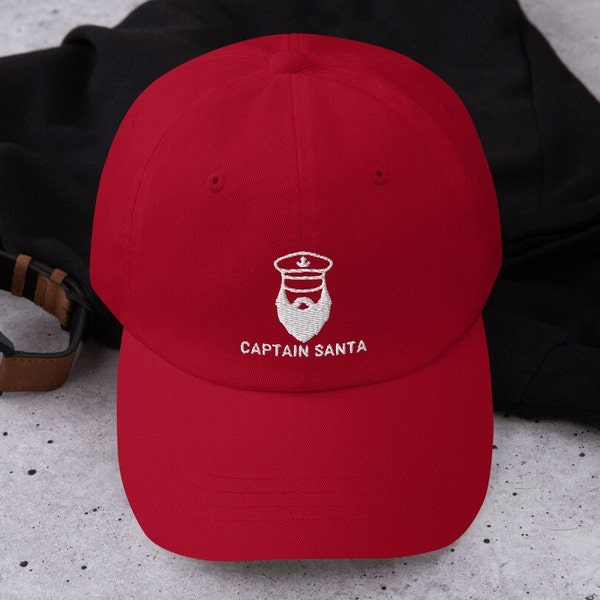 Captain Santa Hat, Santa Hat, Santa Dad Hat, Christmas Hat, Christmas Baseball Cap, Christmas Santa Hat, Santa, Captain Hat, Captain Cap