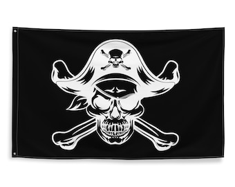 Drapeau pirate, drapeau mural crâne Jolly Roger, drapeau mural nautique, drapeau capitaine pirate, drapeau crâne, décoration nautique, cadeau marin