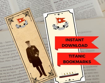 Titanic Bookmarks, RMS Titanic Bookmarks, Print At Home Titanic Bookmarks, Printable Bookmarks, Instant Download Bookmark, Digital Bookmarks