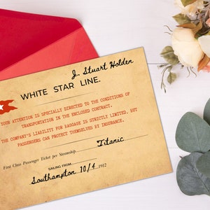 Titanic Boarding Pass Printable Template, Editable Wedding Invitation ...