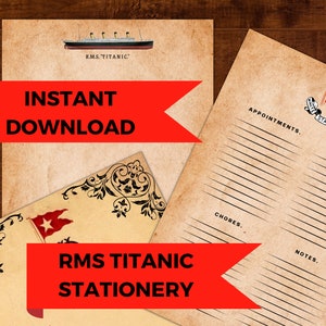 Titanic Stationery Digital Download