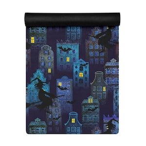Witch Yoga Mat: Halloween Pilates Exercise Mat, Non-Slip Rubber