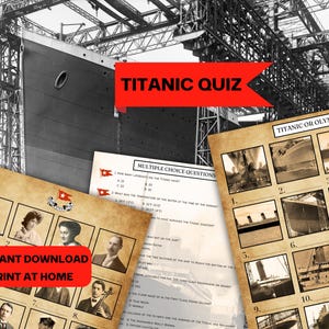 Titanic Quiz, RMS Titanic Trivia Quiz, Print At Home Quiz Night, Digital Download, Titanic Themed Birthday Party Activity, Titanic Dinner