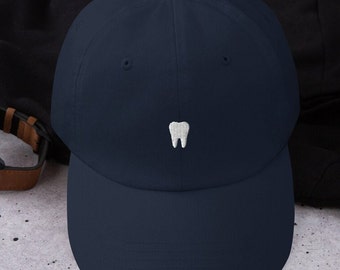 Unstructured 100% Chino Cotton Twill Tooth Embroidered Dentist Hat