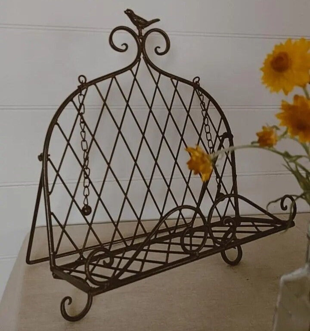 French Country Wrought Iron Recipe Book Stand Etsy