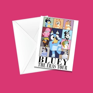 Bluey Eras Tour Greeting Birthday Card Happy Birthday Toddler Card