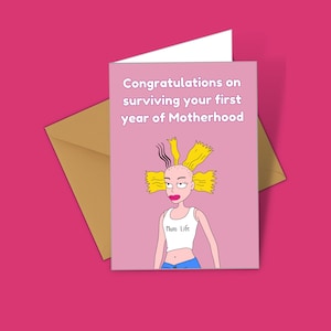 1st Birthday Card For Mum Rugrats Motherhood - Novelty Card - 90s Card