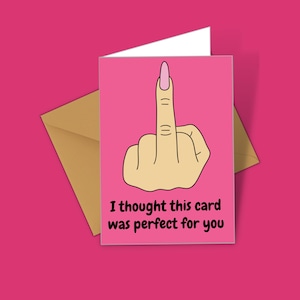 Rude Finger Birthday Novelty Birthday Card Funny Card Adults Only Card