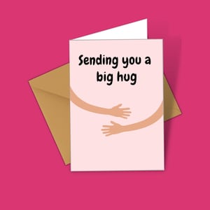 Sending You A Big Hug Card - With Sympathy - Condolence - Thinking of You