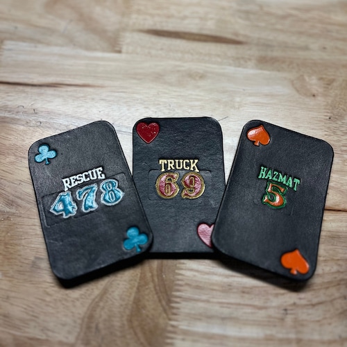 Custom Leather Firefighter Helmet Playing Cards Etsy