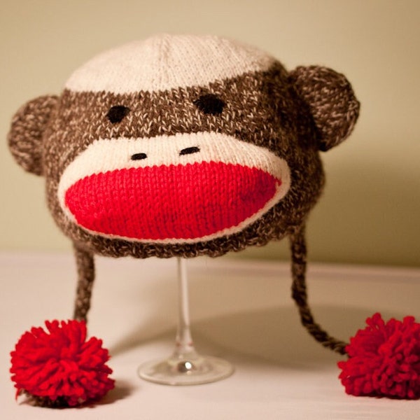 Sock Monkey Hat (Knitting Pattern) - PDF Download