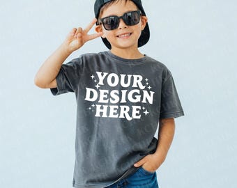 Pepper Comfort Colors Youth Tee Mockup: Midweight Boy's T-Shirt (Digital Download)